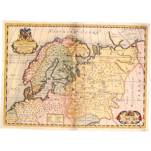 Old map image download for A New Map of Denmark, Norway, Sweden & Moscovy.