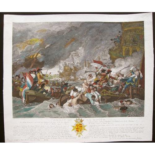Combat de la Hogue (Sea battle between the Dutch, French, and English armies. )