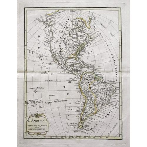 Old map image download for L'America Divisa nelle sue principali Parti.