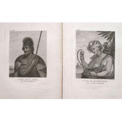 Pair of 2 prints: Winée, naturelle D'Owhyée; Tianna, Prince d'Atooi.