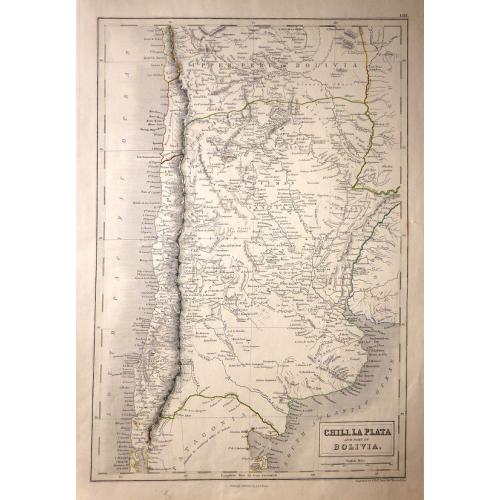 Old map image download for Chile, La Plata and Bolivia.