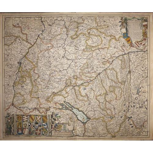 Old map image download for SRI Sueviae Circulus et Ducatus, Comprehendens Wirtenbergi Ducatus Augustanum et Constantiae.