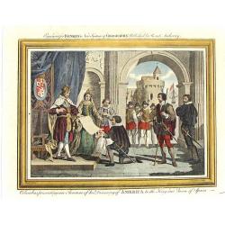 Columbus Presenting an Account of His Discovery of America to the King and Queen of Spain.