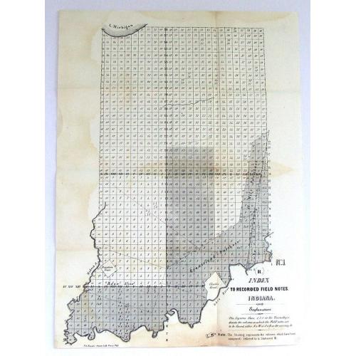 Old map image download for Three Early Government Survey Maps of Indiana.