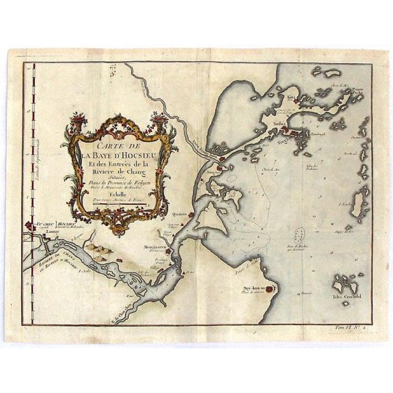Carte de la Baye d'Hocsieu et des Entres de la Riviere de Chang Situees dans la Province de Fokyen.