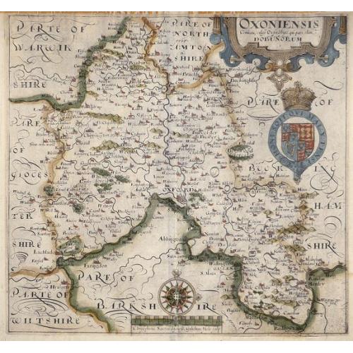 Old map image download for Oxoniensis Comitatus vulgo' Oxfordshyre qui pars olim Dobunorum.