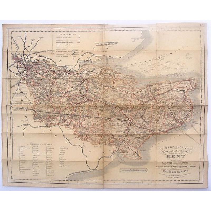 Cruchley's Road and Railway Maps of the County of Kent.
