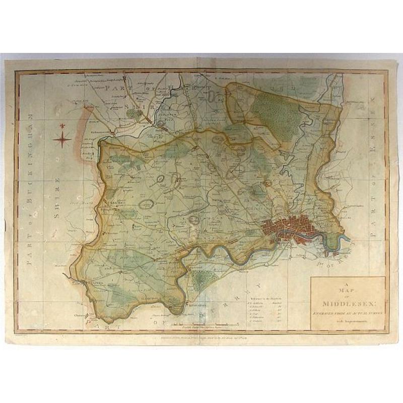 A Map of Middlesex: Engraved from an Actual Survey, with Improvements.