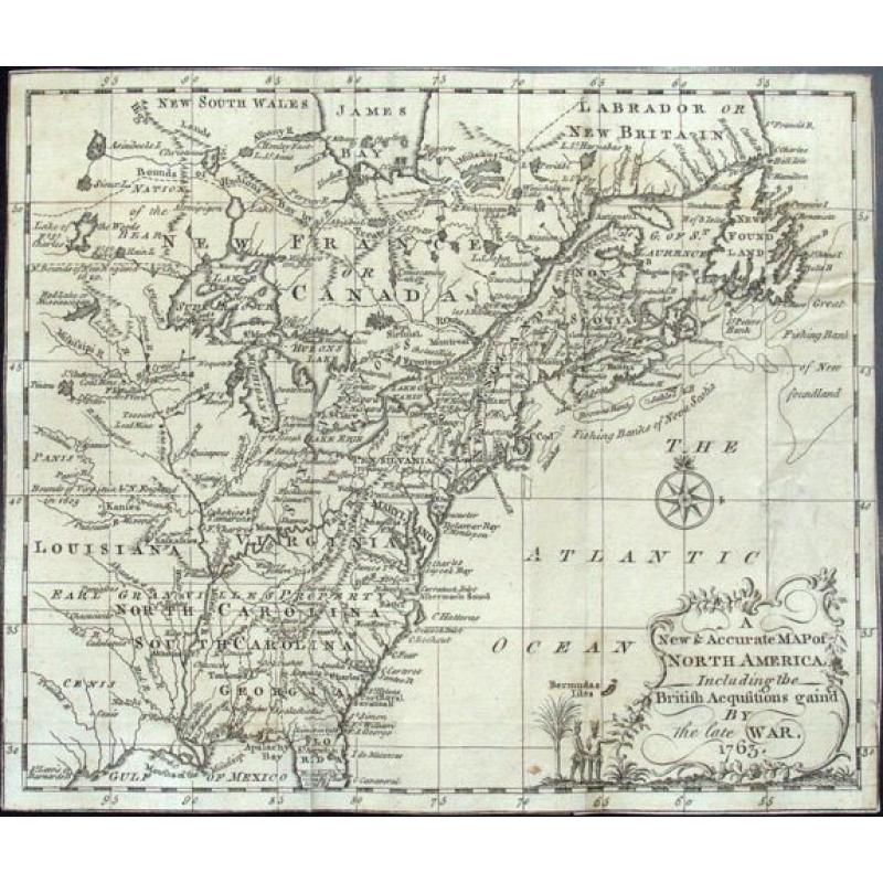 A New & Accurate Map of North America, Including the British Acquisitions gain'd By the late War. 1763