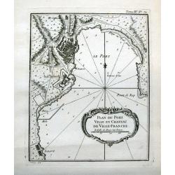 Plan du port ville et chateau de Ville-Franche.