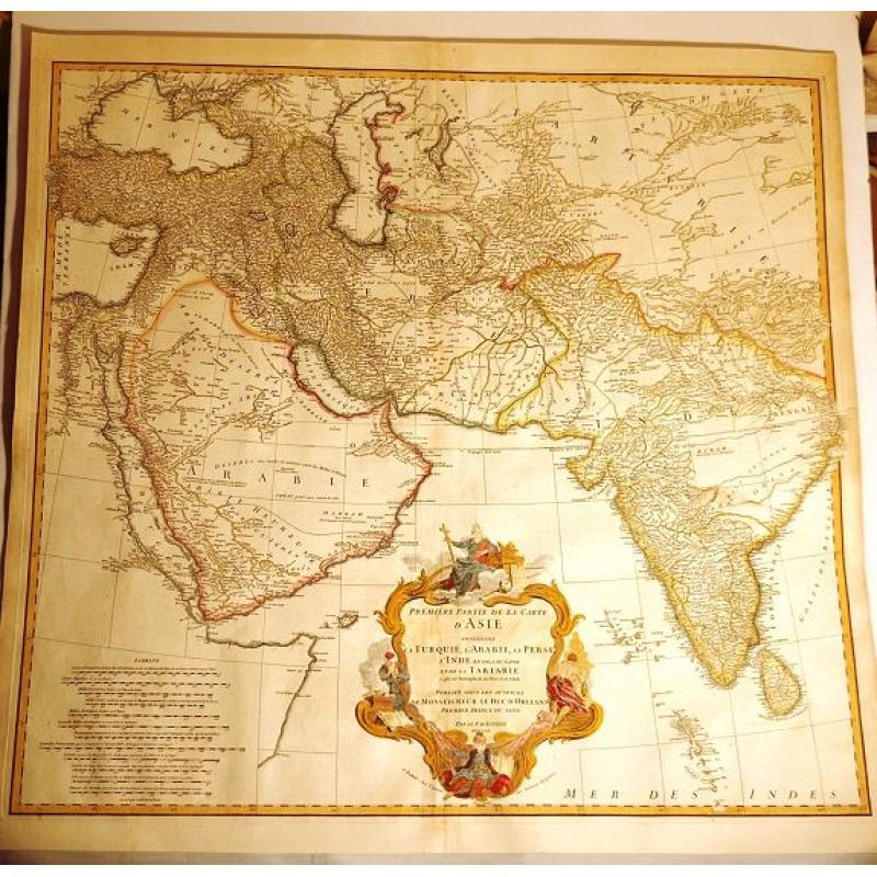 Premiere Partie de la Carte d'Asie Contenant la Turquie, l'Arabie, la Perse, l'Inde en deca du Gange et de la Tartarie