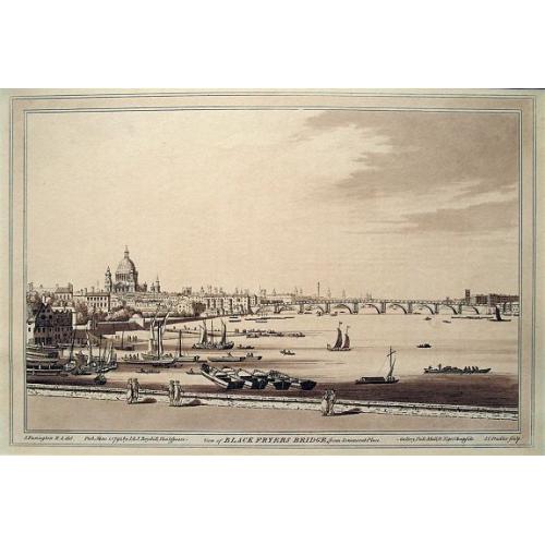 Old map image download for View of Black Fryers Bridge, from Sommerset Place.