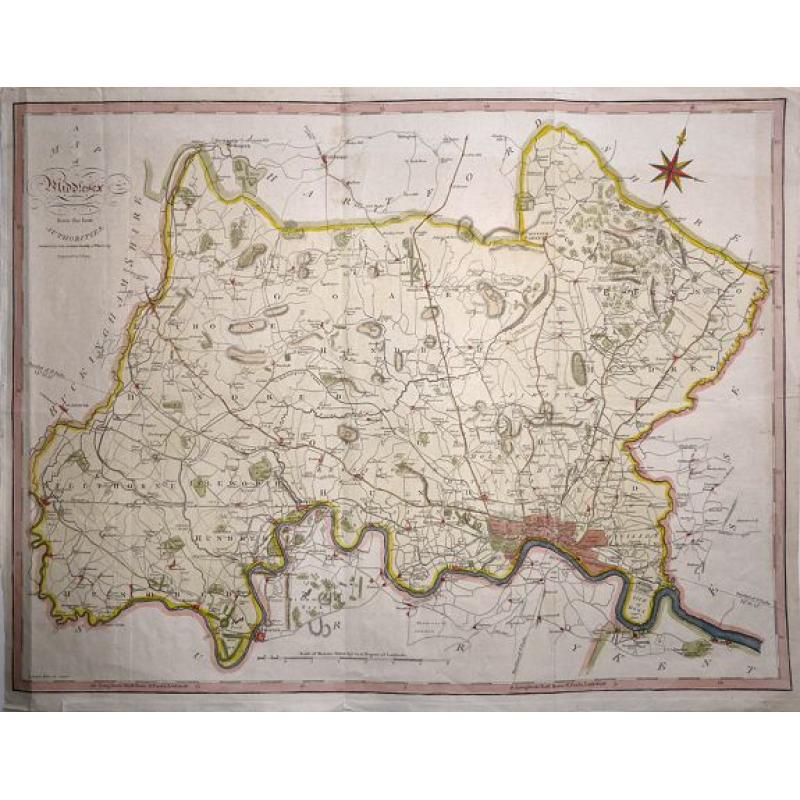 A MAP OF MIDDLESEX FROM THE BEST AUTHORITIES 1805