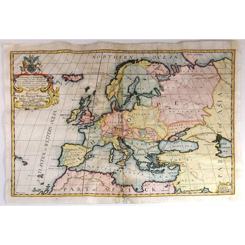A New Map of Europe, According to the Present General Divisions, and Names of its Countries together with their Capital Cities Chief Rivers Mountains &c..