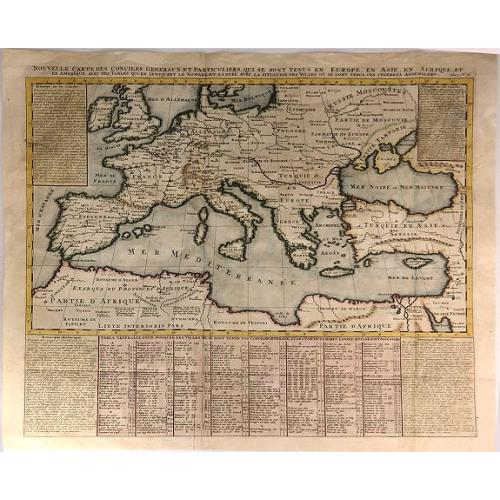 Old map image download for Nouvelle Carte des Conciles Generaux et Particuliers qui se sont Tenus en Europe...