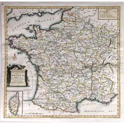 A New and Accurate Map of France, divided into Departments, Districts....