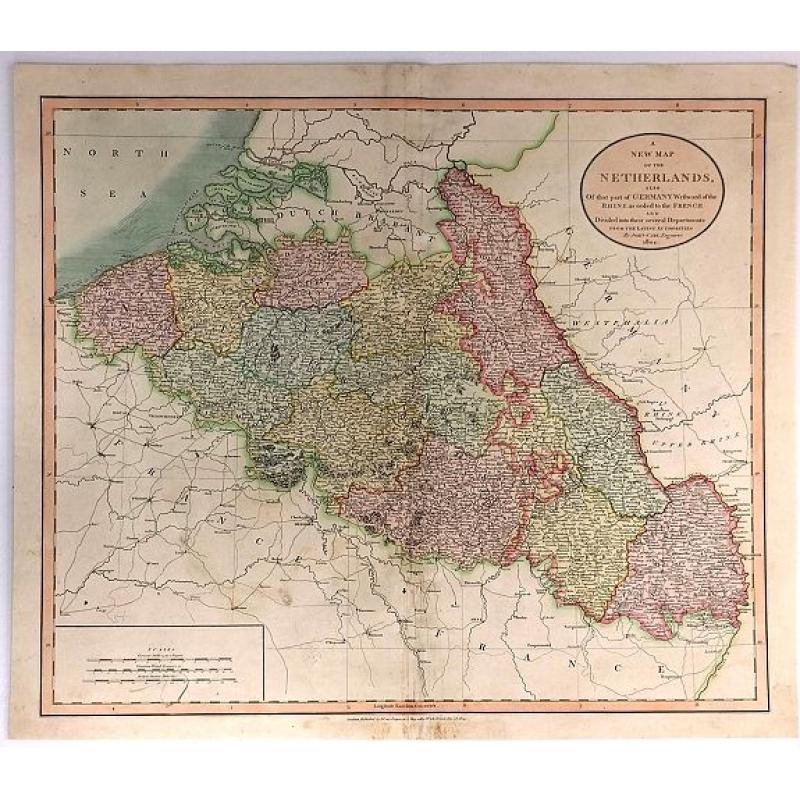A New Map of the Netherlands, Also Of that part of Germany Westward of the Rhine