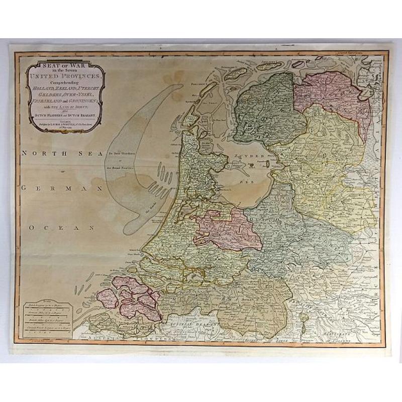 Seat of War in the Seven United Provinces, Comprehending Holland, Zeeland, Utrecht, Gelders, Over-Yssel, Frieseland and Groningen; with the Land of Drant; also Dutch Flanders and Dutch Brabant