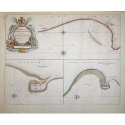 Burlington Bay, Scarbrough & Hartlepoole - To Capt. Ralph Sanderson this chart is dedicated and presented by Capt. Greenvile Collins, Hydrogr. to the King