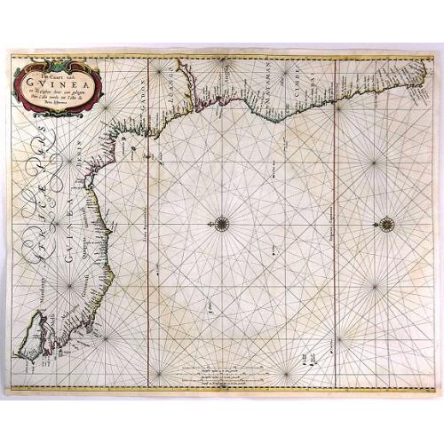 Old map image download for Pas-Caart van Guinea en de Custen daer aen gelegen Van Cabo verde tot Cabo de Bona Esperanca.