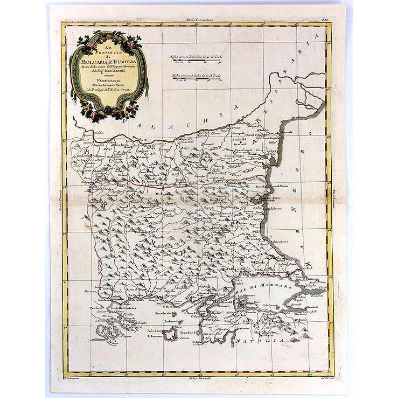 Le Provincie di Bulgaria, e Rumelia Tratte dalla carte dell' Impero Ottomano del Sig Rizzi Zanoni