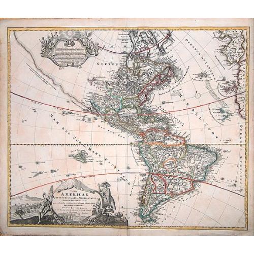 Old map image download for Totius Americae Septentrionalis et Meridionalis