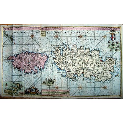 Old map image download for Nieuwe en Nette Afteekening van het Eyland Corsica en het Eyland Elba vertoonende alle desselfs Havenen, Steeden en Rivieren. Nieuwe en Nette Afteekening van het Eyland of Koninkryk Sardinia vertoonende alle desselfs Zee Havenen Anker Plaetsen Rivier ...
