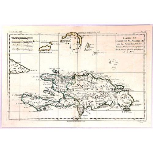 Old map image download for Carte de L'Isle de St. Domingue une des Grande Antilles