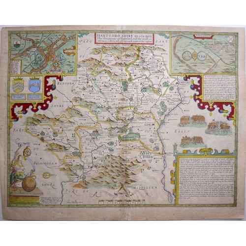 Old map image download for HARTFORD SHIRE DESCRIBED The sittuations of Hartford, and the most an:cient towne S Albons with such memorable actions as have happened.