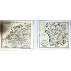 (2 Maps) La Gaule & Partie de L'Empire Francais Royaumes de Hollande, de Westphalie, grand duche de Berg