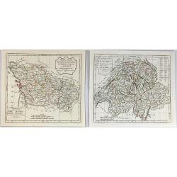 (2 Maps) La Republique Helvetique & Poitou, Aunis, Saintonge et Angoumous. La Marche, Limosen et Auvergne.