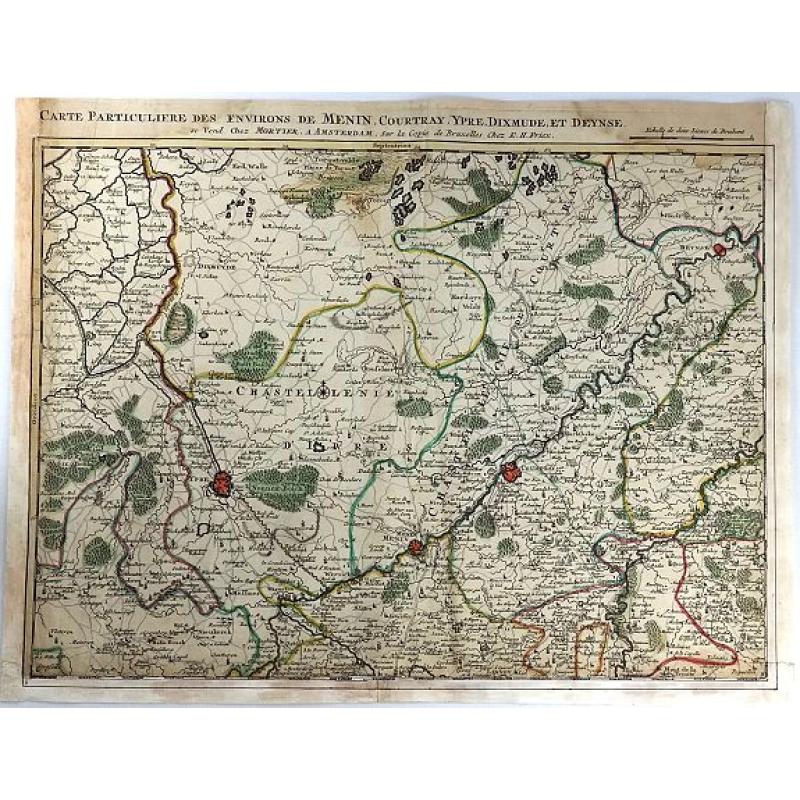 Carte Particuliere des Environs de Menin, Courtray, Ypre, Dixmude et Deynse