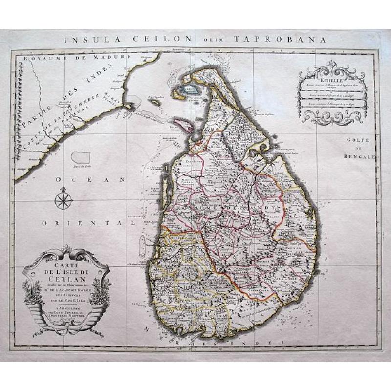 Carte de L'Isle de Ceylan Dressée sur les Observations...