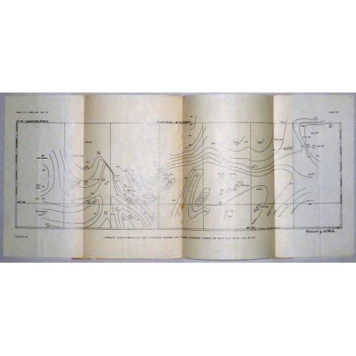 Rare, antique map of The Sunken Land of Bus (Lat. 35 West, Long. 53 North.)