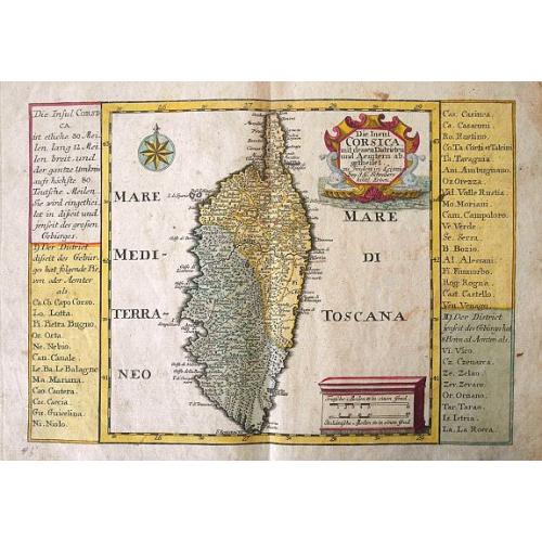 Die Insul Corsica mit dessen Disricten und Aemtern abgetheilet.