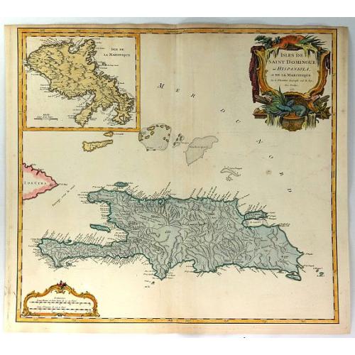 Old map image download for Isles de Saint Domingue ou Hispaniola, et de la Martinique. 
