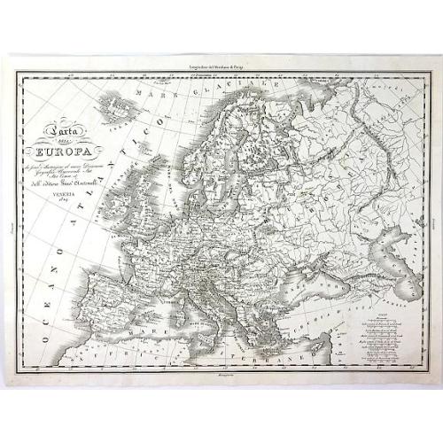 Old map image download for Carta Dell' Europa da Fare d'llustrazione al Nuovo Dizionario Geografico Universale....