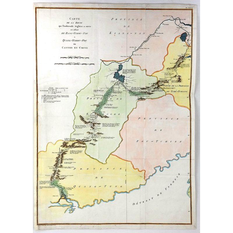 Carte de la Route que l'ambassade Anglais a Suive en Allant de Hang-Tchou-fou a Qhang-Tchou-Fou ou canton en Chine