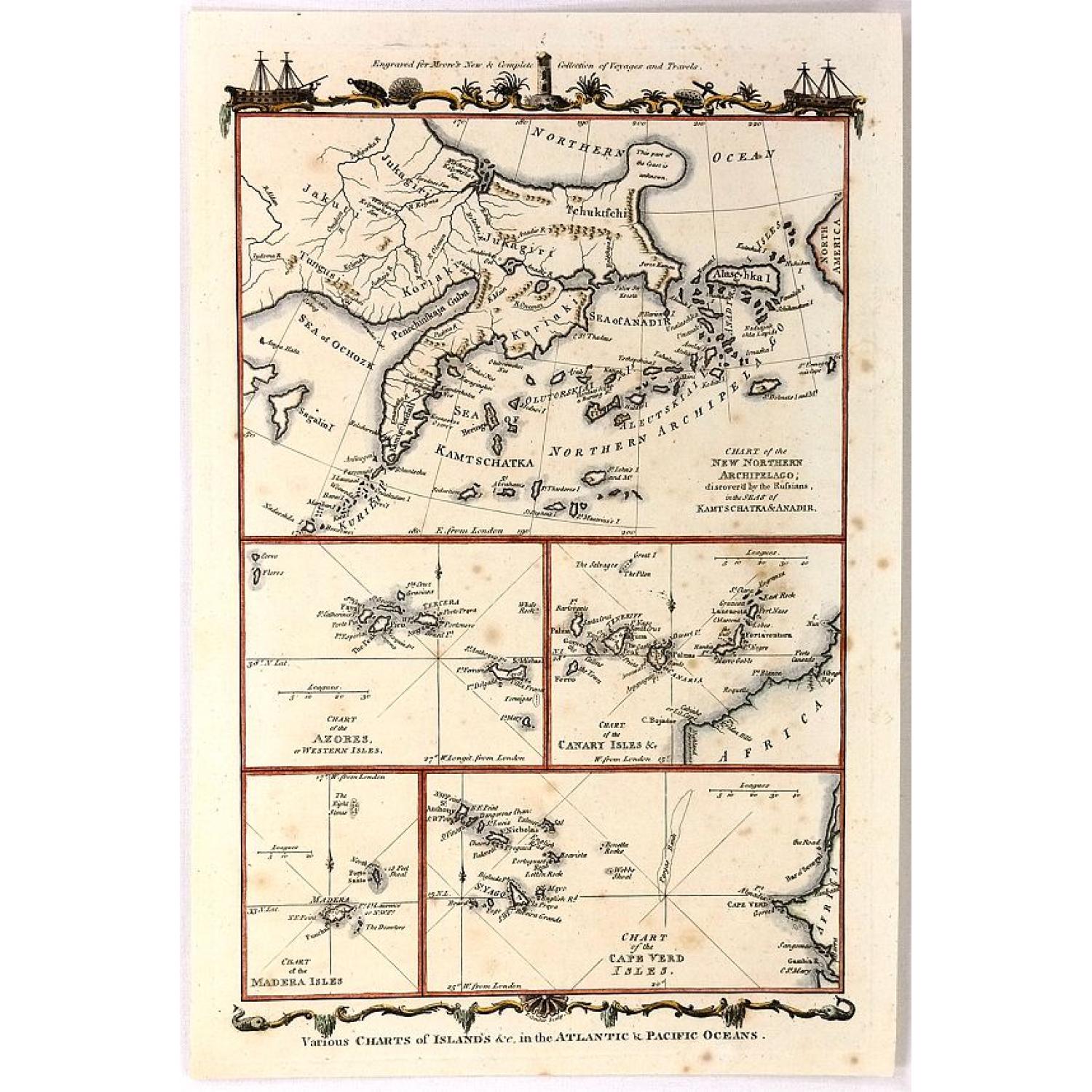 Various Charts of Islands & c, in the Atlantic & Pacific Oceans 