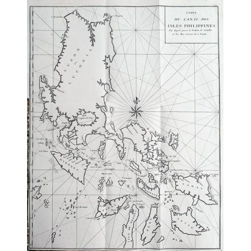 Old map image download for Carte du Canal des Isles Philippines Par lequel passe le Galion de Manille...