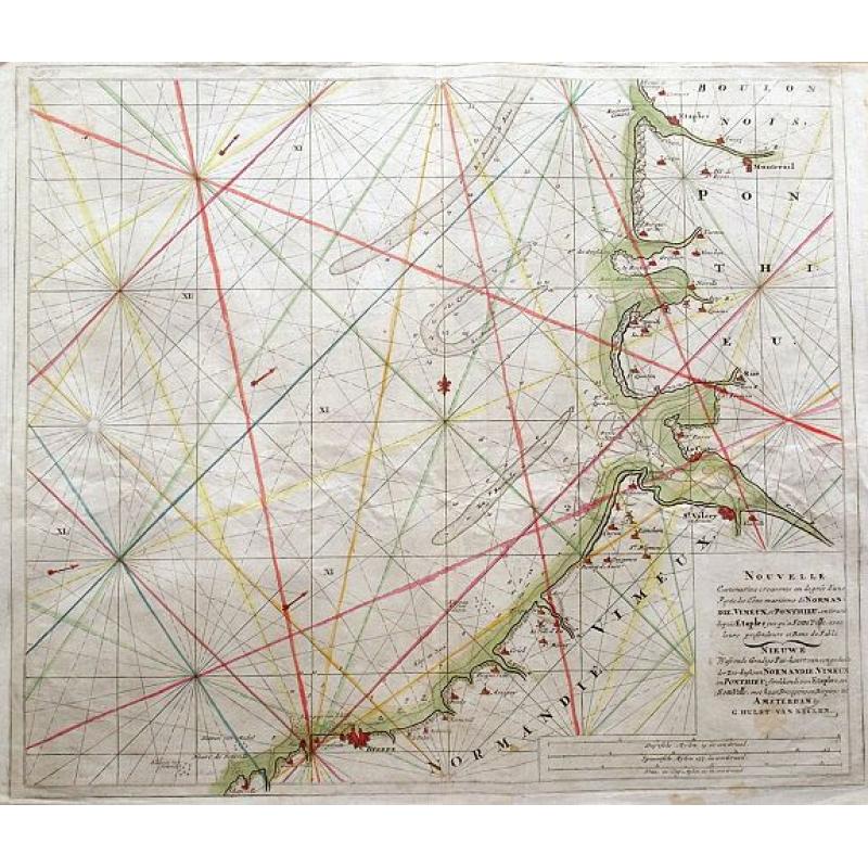 Nouvelle Cartemarine croissante...Normandie, Vimeux, et Ponthieu, entirant depuis Etaples...