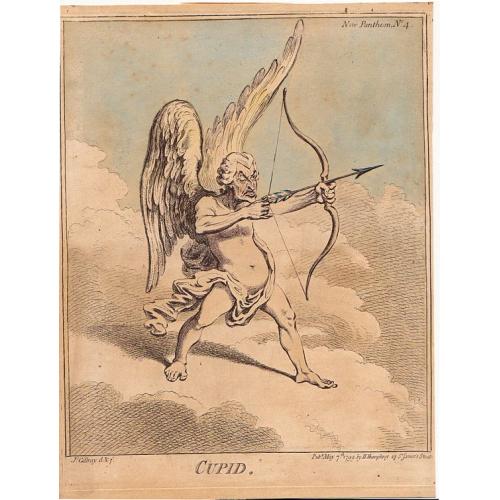 Old map image download for Cupid, from the New Pantheon No.4, published by Hannah Humphrey, 1799 