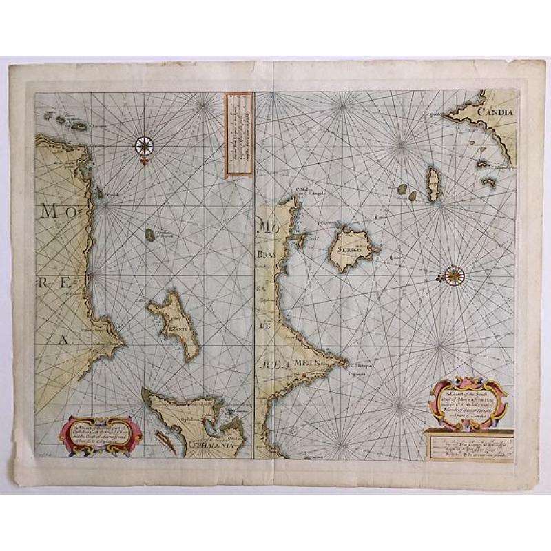 A Chart of the South part of Cephalonia, with the Islands of Zante and the Coast of Morea ... [on sheet with] A Chart of the South Coast of Morea from Venetica to CS. Angelo