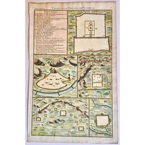 Old map image download for Villes de la Province de Petcheli.
