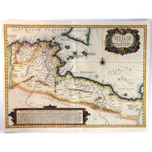 Old map image download for Africae Propriae Tabula. In Qua, Punica Regna Vides, Tyrios, et Agenoris Urbem