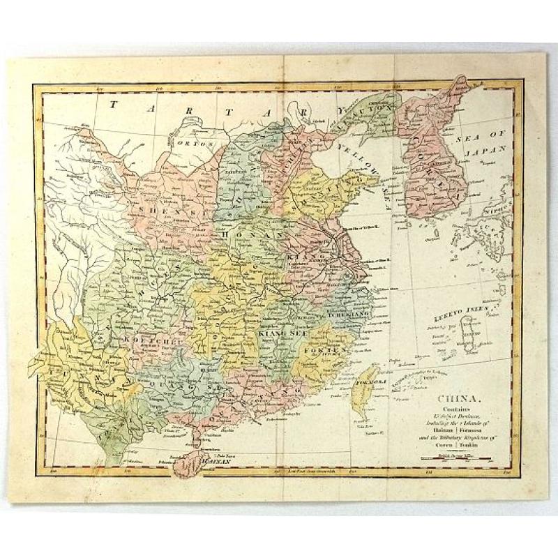 China, Contains 15 Subject Provinces Including the 2 Islands of Hainan, Formosa and the Tributary Kingdoms of Corea, Tonkin