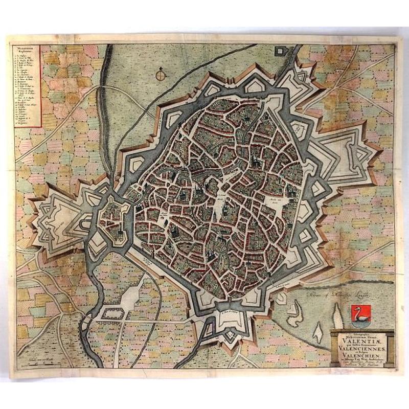 Ichnographia Munitissima Urbis Valentiae Quae Gallice Pronunciatur Valenciennes Belgice.
