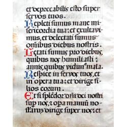Leaf on vellum from a manuscript Missal or Antiphonary.