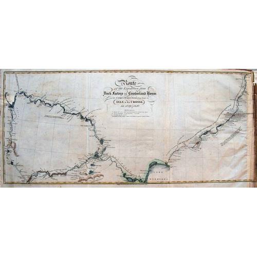 Old map image download for Route of the Expedition from York Factory to Cumberland House and the Summer & Winter Tracks from thence to Isle a La Crosse, in 1819 & 1820. 