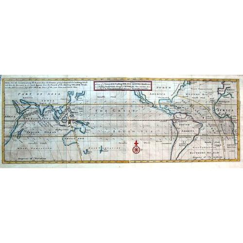 Old map image download for A View of ye General & Coasting Trade-Winds, Monsoons or ye Shifting Trade Winds through ye World, Variations &c.